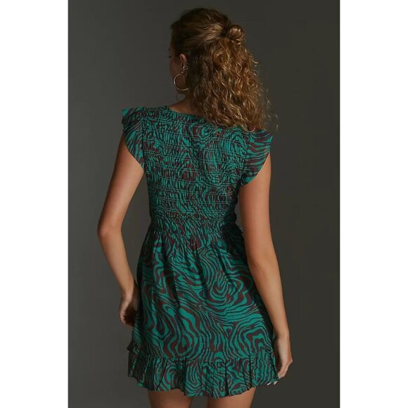 Anthropologie NWT The Peregrine Mini Dress in Green Motif size 2X - Picture 2 of 9